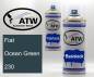 Preview: Fiat, Ocean Green, 230: 400ml Sprühdose + 400ml Klarlack - Set, von ATW Autoteile West.